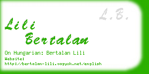 lili bertalan business card